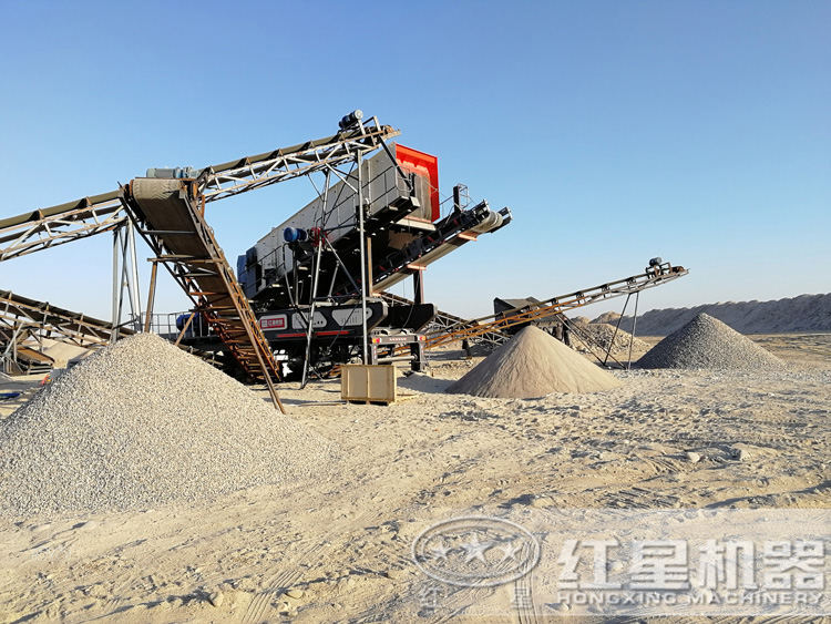 移動制砂機生產(chǎn)圖，多種制砂規(guī)格可以選擇